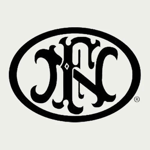 A black oval-shaped logo with stylized, interlocking letters "F," "N," and "H" in the center, resembling a vintage monogram design, on a light background.