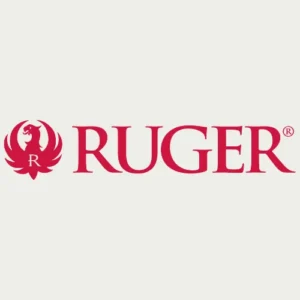 The image shows the Ruger logo, featuring a red stylized phoenix on the left and the word "RUGER" in bold red capital letters to the right.